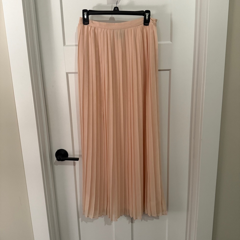 Sparkle & Fade Blush Pink Pleated Maxi Skirt